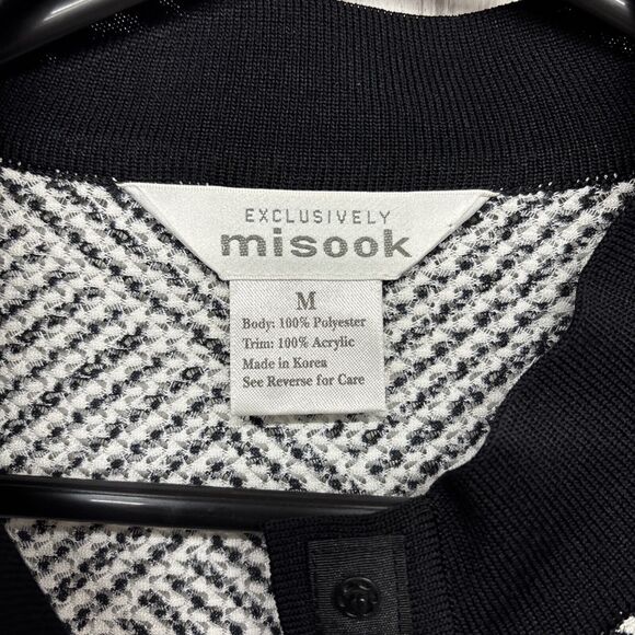 Womens Size M Exclusively Misook Geometric Snap Front Lightweight Jacket - Picture 2 of 5